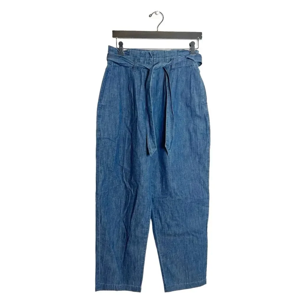 NWT J. Crew Re-Imagined High Rise Paperbag Chambray Pant jeans Sz 2